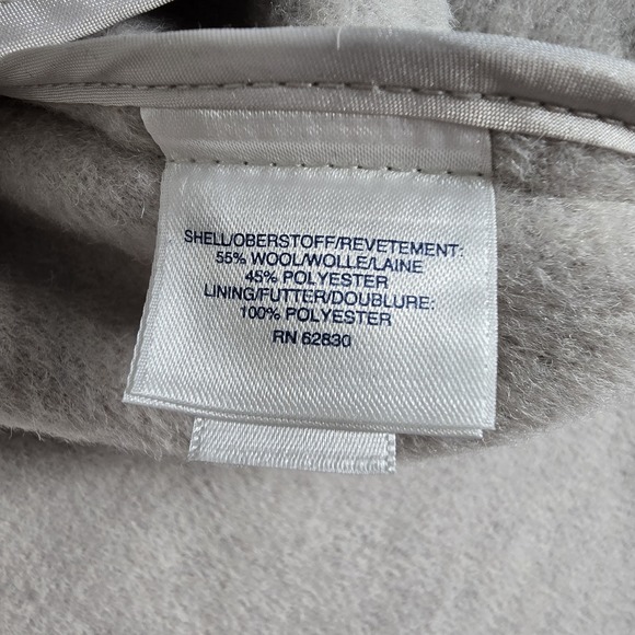 Lands End Women's Dove Grey Cream Belted Coat - Picture 4 of 9